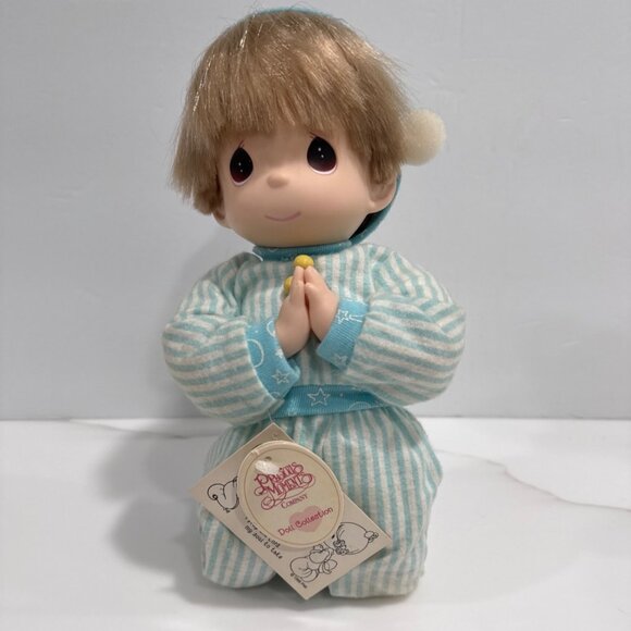 VTG 1999 Precious Moments Bedtime Praying Billy Doll Kneeling 11" Tags & Box - Picture 1 of 11